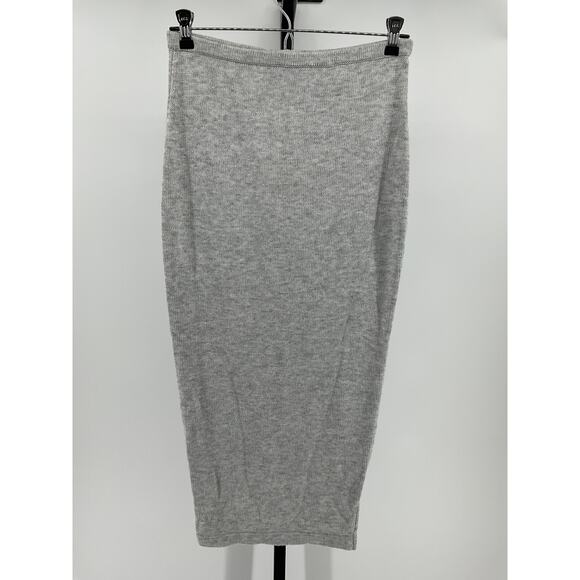 Ser.O.Ya 'Koko' Grey Polyester Knit Tea Length Skirt Size S - NWT - Picture 2 of 5